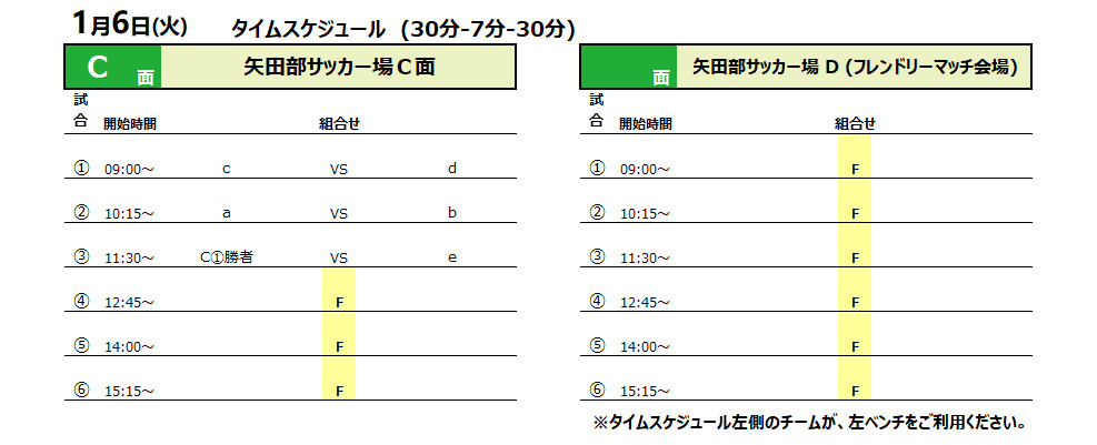 2026/1/4(日)～6(火) Jr.Youth FESTA WINTER in波崎 U-14 トーナメント表