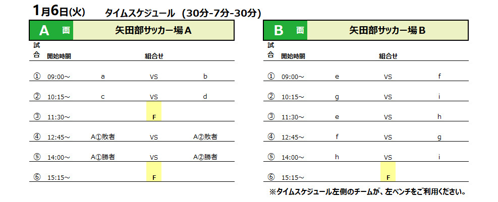 2026/1/4(日)～6(火) Jr.Youth FESTA WINTER in波崎 U-13 トーナメント表